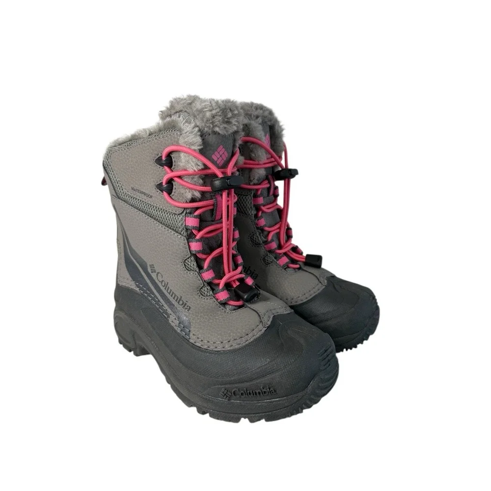 Columbia Youth Bugaboot Plus IV Omni-Heat Boot- Gray/Pink Girls Size‎ 1Y NO BOX